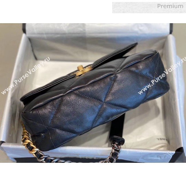 Chanel Lambskin Large Chanel 19 Flap Bag AS1161 Black 2020 Top Quality (SMJD-20062365)