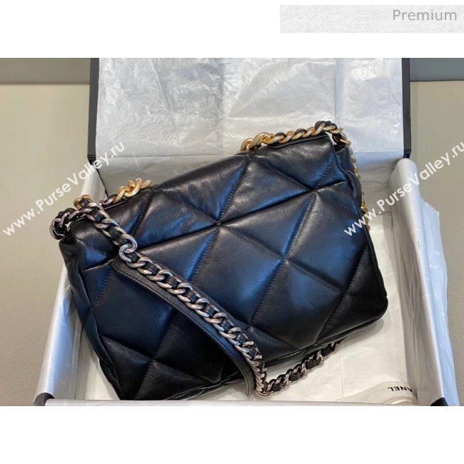 Chanel Lambskin Large Chanel 19 Flap Bag AS1161 Black 2020 Top Quality (SMJD-20062365)