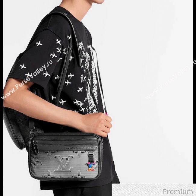 Louis Vuitton Mens 2054 Expandable Messenger Shoulder Bag M55698 Grey/Black/Rainbow 2020 (KI-20070101)