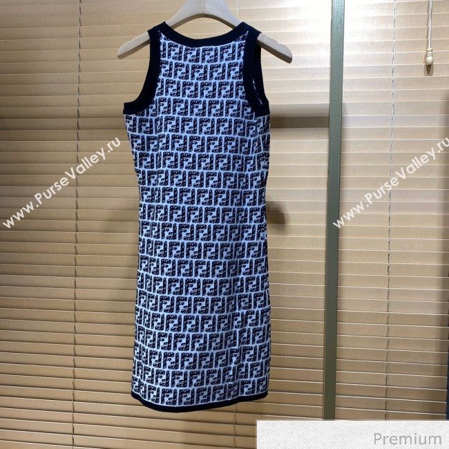 Fendi Roma Joshua Vides Viscose Dress Blue F7038 2020 (Q-20070368)