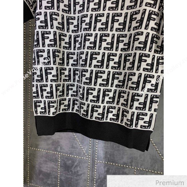 Fendi Roma Joshua Vides Viscose Kniited T-shirt Black F7039 2020 (Q-20070369)