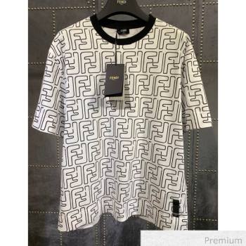 Fendi Roma Joshua Vides Viscose Cotton T-shirt White F70310 2020 (Q-20070370)