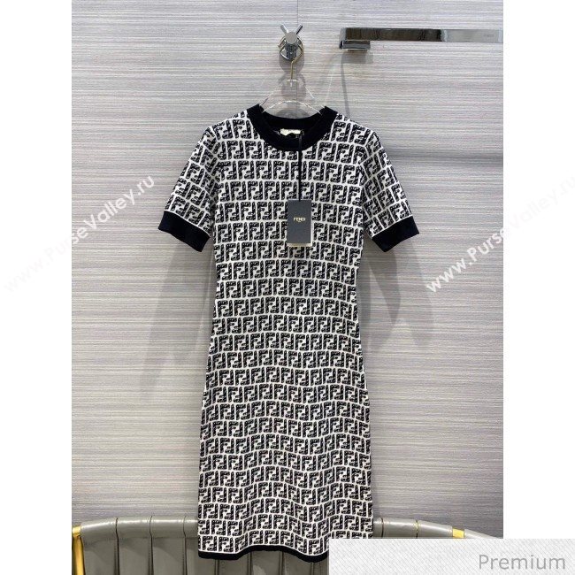 Fendi Roma Joshua Vides Viscose Knitted Dress White F70311 2020 (Q-20070371)