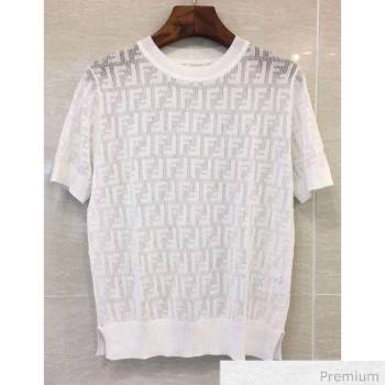 Fendi Knitted T-shirt White F70314 2020 (Q-20070374)