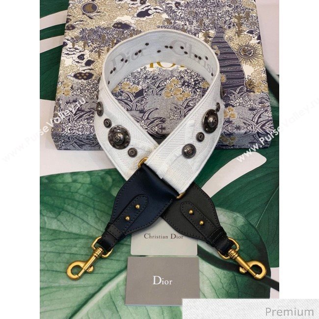 Dior Camouflage Embroidered Shoulder Strap White 2020 (XXG-20062307)