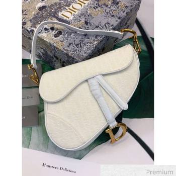 Dior Medium Saddle Bag in Oblique Canvas Bag White 2020 (XXG-20062305)