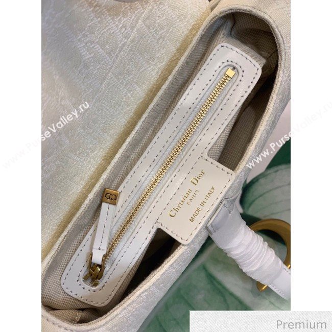 Dior Medium Saddle Bag in Oblique Canvas Bag White 2020 (XXG-20062305)