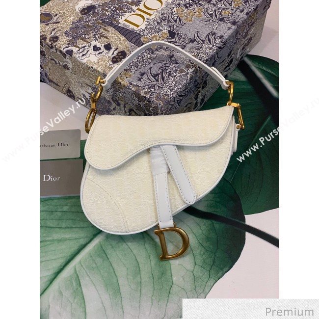 Dior Mini Saddle Bag in Oblique Canvas Bag White 2020 (XXG-20062306)