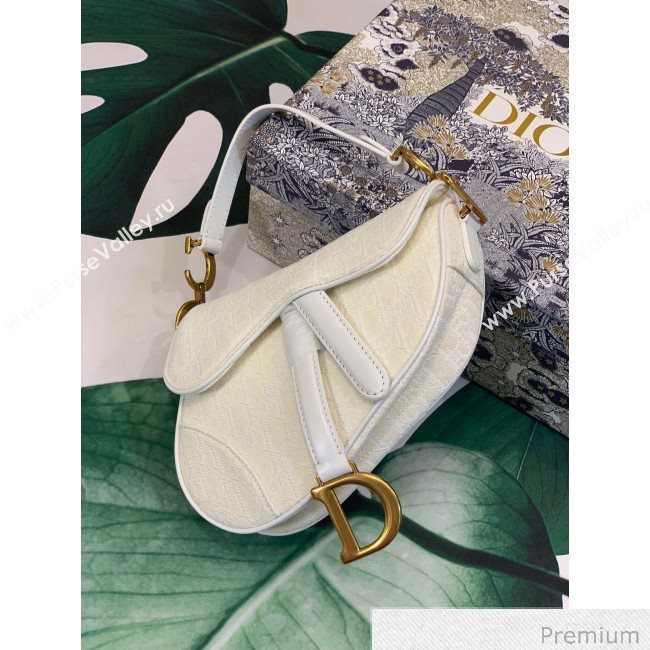 Dior Mini Saddle Bag in Oblique Canvas Bag White 2020 (XXG-20062306)