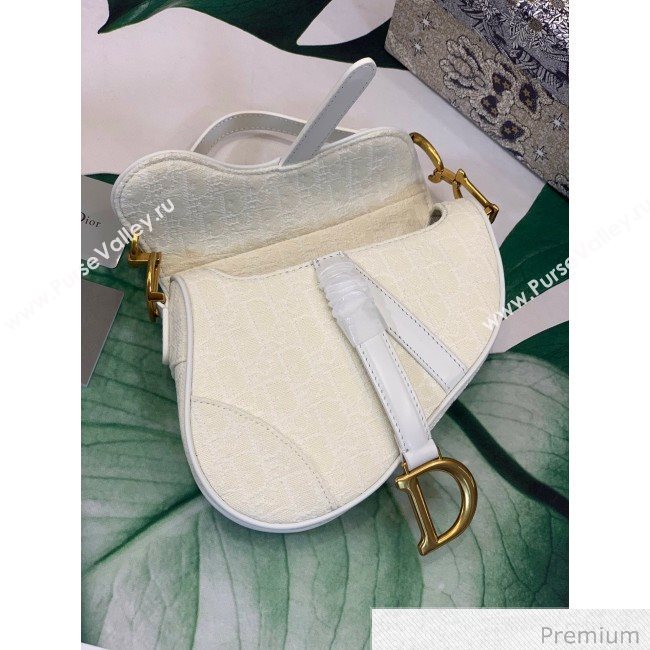 Dior Mini Saddle Bag in Oblique Canvas Bag White 2020 (XXG-20062306)