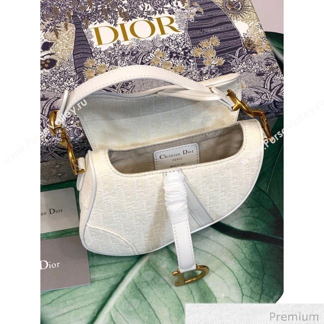 Dior Mini Saddle Bag in Oblique Canvas Bag White 2020 (XXG-20062306)