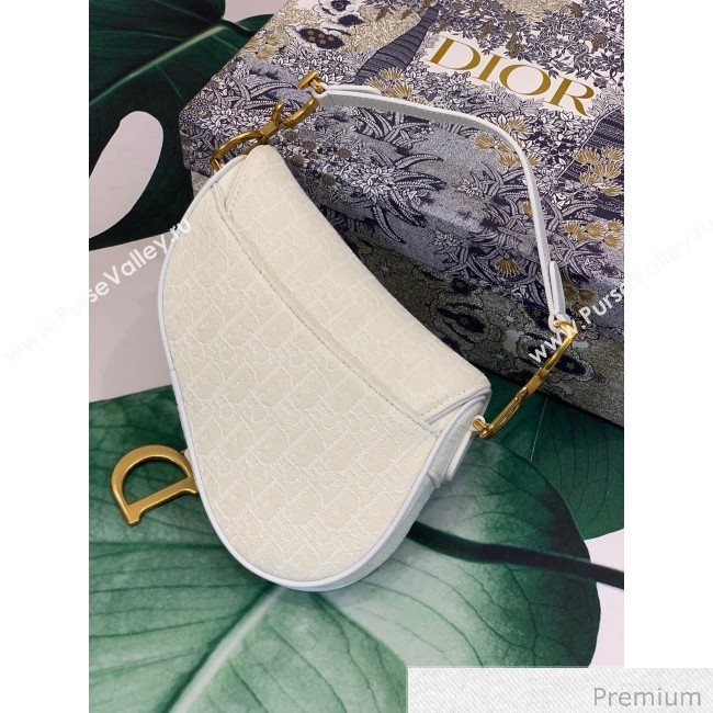Dior Mini Saddle Bag in Oblique Canvas Bag White 2020 (XXG-20062306)