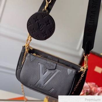 Louis Vuitton Multi Pochette Accessoires Monogram Leather Triple Shoulder Bag M44813 Black 2020 (KI-20063028)