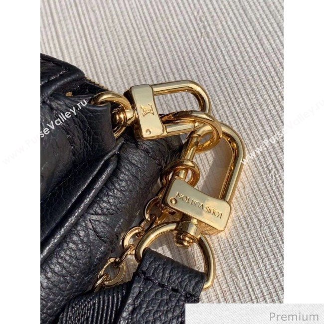 Louis Vuitton Multi Pochette Accessoires Monogram Leather Triple Shoulder Bag M44813 Black 2020 (KI-20063028)