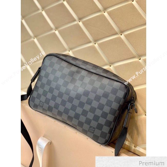 Louis Vuitton Mens Utility Messenger Shoulder Bag N40280 Damier Graphite Canvas 2020 (KI-20063030)