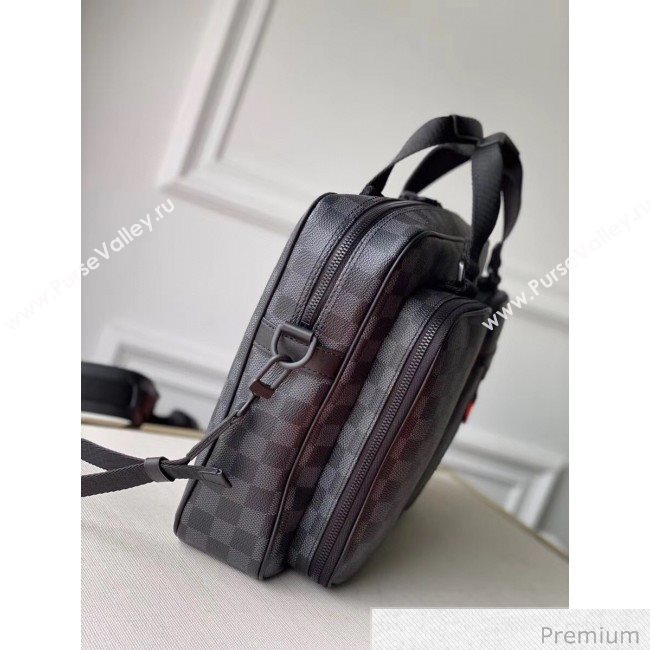 Louis Vuitton Mens Utility Business Messenger Top handle Bag N40278 Damier Graphite Canvas 2020 (KI-20063031)