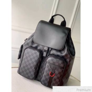 Louis Vuitton Mens Utility Backpack Bag N40279 Damier Graphite Canvas 2020 (KI-20063032)