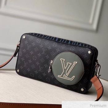 Louis Vuitton Mens LV Stripes Crossbody Bag M69688 Monogram Eclipse Canvas 2020 (KI-20063041)