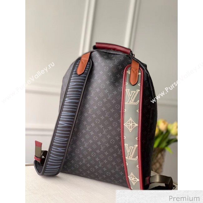 Louis Vuitton Mens Monogram Flower and Stripes Backpack M56851 Monogram Eclipse Canvas 2020 (KI-20063038)