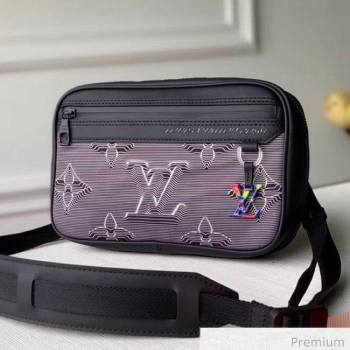 Louis Vuitton Mens 2054 Expandable Messenger Shoulder Bag M55698 Grey/Black/Rainbow 2020 (KI-20070101)