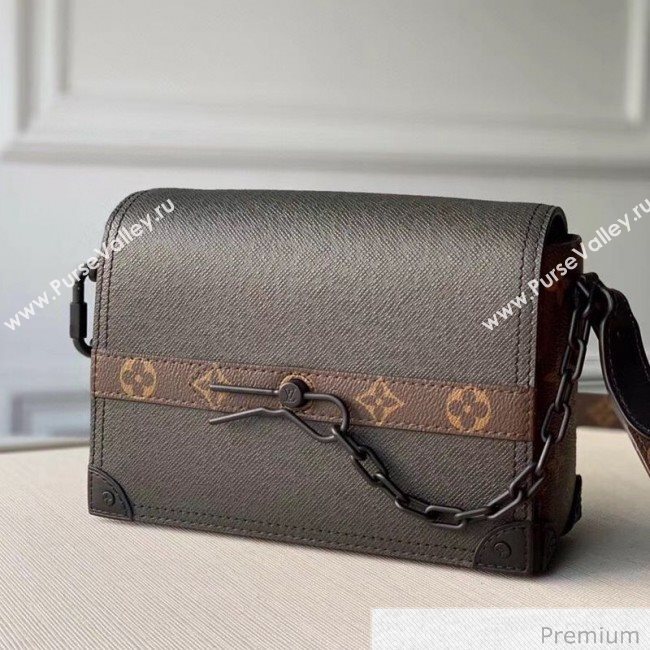 Louis Vuitton Mens Saffiano Calfskin Box Crossbody Bag M30717 Black 2020 (KI-20070103)