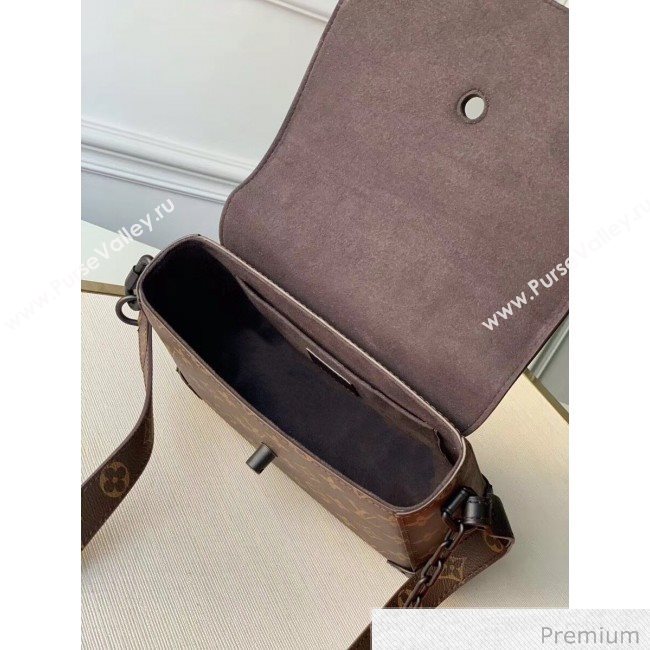 Louis Vuitton Mens Saffiano Calfskin Box Crossbody Bag M30717 Black 2020 (KI-20070103)