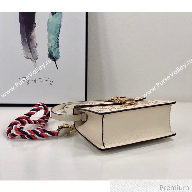 Gucci Sylvie Flower GG Leather Mini Bag 470270 White 2020 (DLH-20070109)