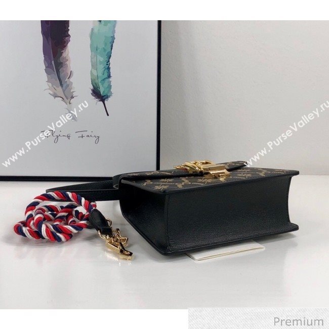 Gucci Sylvie Flower GG Leather Mini Bag 470270 Black 2020 (DLH-20070110)