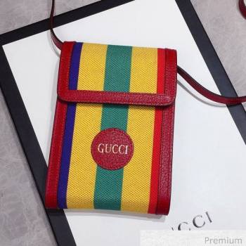 Gucci Baiadera Stripe Canvas Vertical Mini Bag 625603 Multicolor 2020 (DLH-20070114)