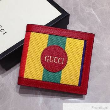 Gucci Baiadera Stripe Canvas Bi-bold Wallet 625600 Multicolor 2020 (DLH-20070115)