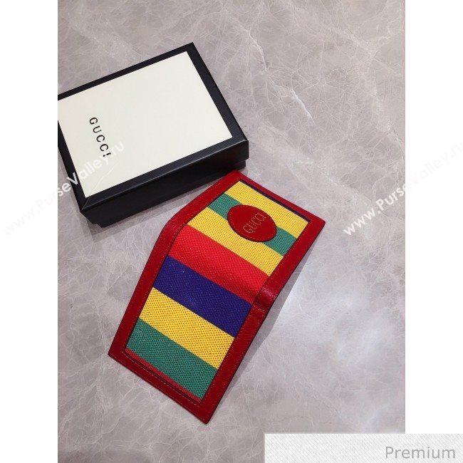 Gucci Baiadera Stripe Canvas Bi-bold Wallet 625600 Multicolor 2020 (DLH-20070115)