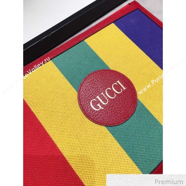 Gucci Baiadera Stripe Canvas Pouch 625602 Multicolor 2020 (DLH-20070116)