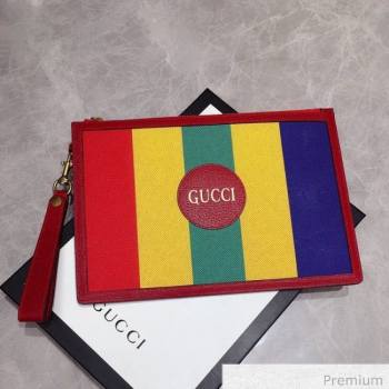 Gucci Baiadera Stripe Canvas Pouch 625602 Multicolor 2020 (DLH-20070116)