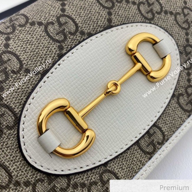 Gucci Horsebit 1955 GG Canvas Wallet with Chain WOC ‎621892 White 2020 (DLH-20070117)