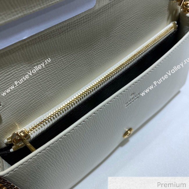 Gucci Horsebit 1955 GG Canvas Wallet with Chain WOC ‎621892 White 2020 (DLH-20070117)