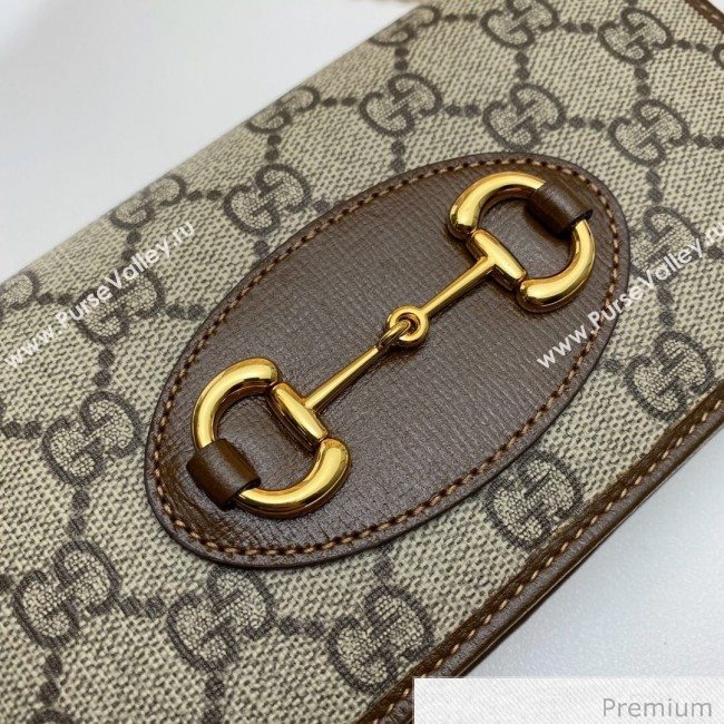 Gucci Horsebit 1955 GG Canvas Wallet with Chain WOC ‎621892 Brown 2020 (DLH-20070118)