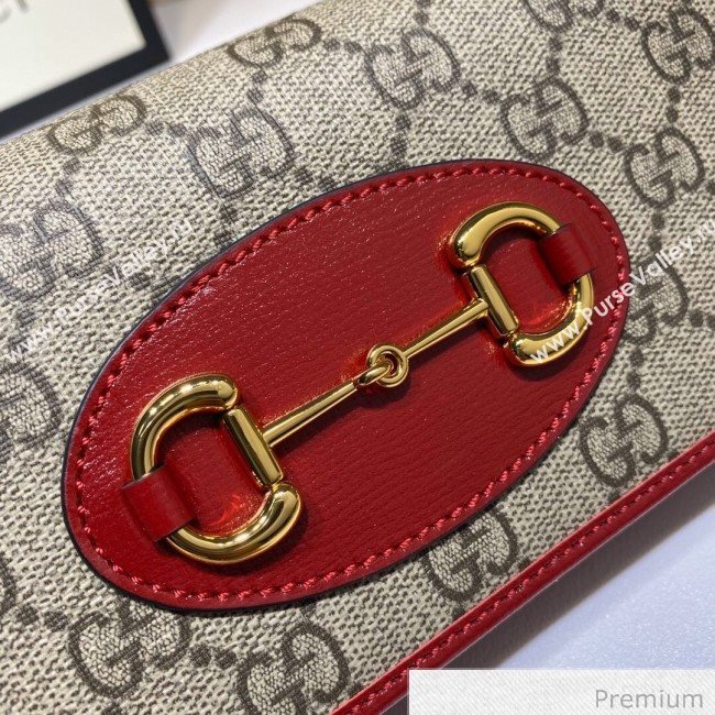 Gucci Horsebit 1955 GG Canvas Wallet with Chain WOC ‎621892 Red 2020 (DLH-20070119)