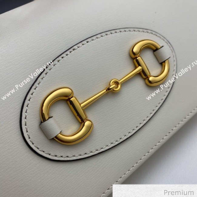 Gucci Horsebit 1955 Leather Wallet with Chain WOC ‎621892 White 2020 (DLH-20070120)