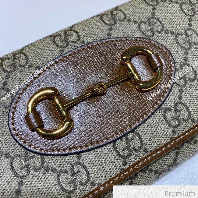 Gucci Horsebit 1955 GG Canvas Wallet with Chain WOC ‎621888 Brown 2020 (DLH-20070126)
