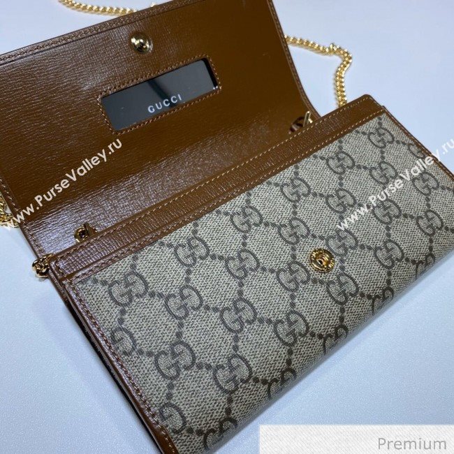 Gucci Horsebit 1955 GG Canvas Wallet with Chain WOC ‎621888 Brown 2020 (DLH-20070126)