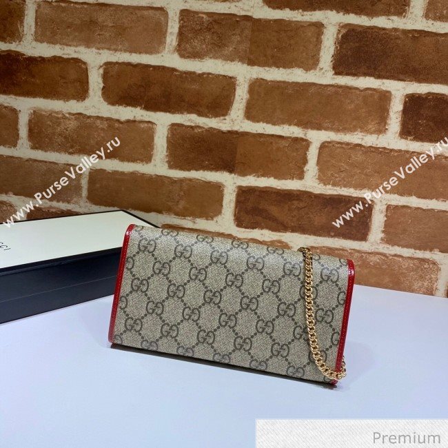 Gucci Horsebit 1955 GG Canvas Wallet with Chain WOC ‎621888 Red 2020 (DLH-20070127)