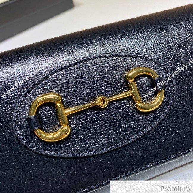 Gucci Horsebit 1955 Leather Wallet with Chain WOC ‎621888 Black 2020 (DLH-20070124)