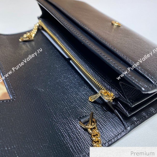 Gucci Horsebit 1955 Leather Wallet with Chain WOC ‎621888 Black 2020 (DLH-20070124)