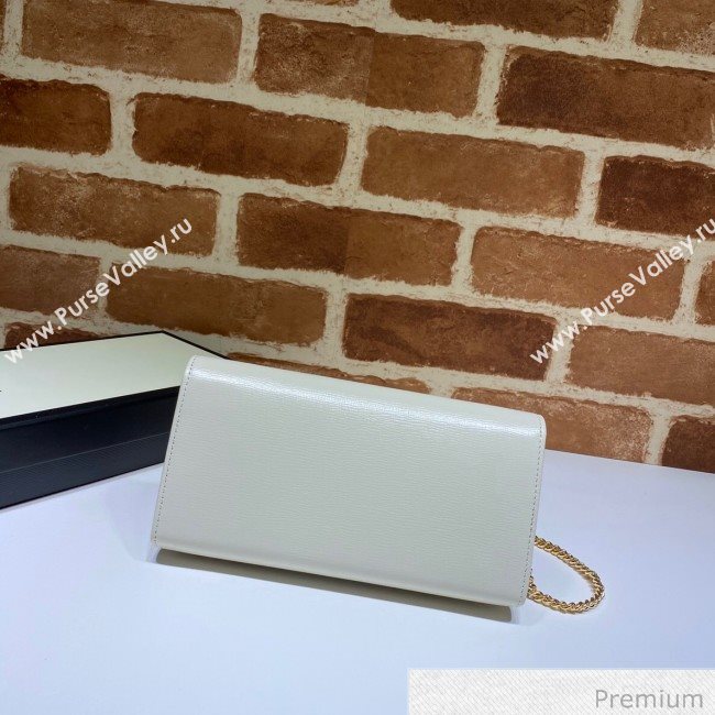 Gucci Horsebit 1955 Leather Wallet with Chain WOC ‎621888 White 2020 (DLH-20070123)