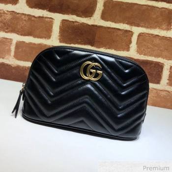 Gucci GG Marmont Large Cosmetic Case 625690 Black 2020 (DLH-20070134)