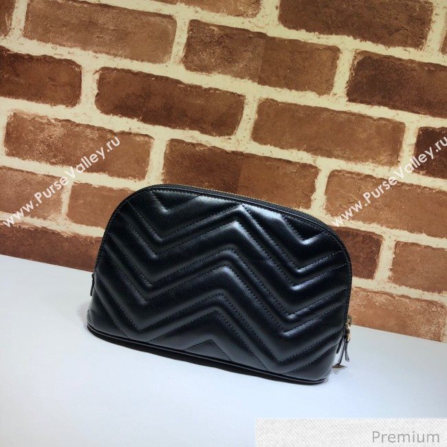 Gucci GG Marmont Large Cosmetic Case 625690 Black 2020 (DLH-20070134)