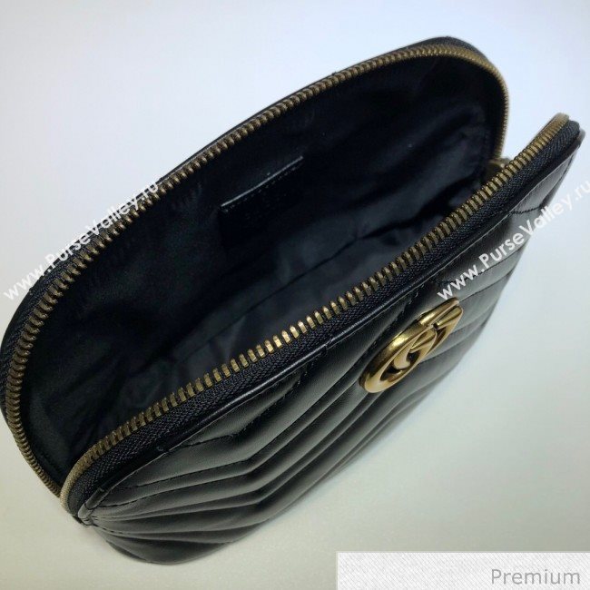 Gucci GG Marmont Large Cosmetic Case 625690 Black 2020 (DLH-20070134)