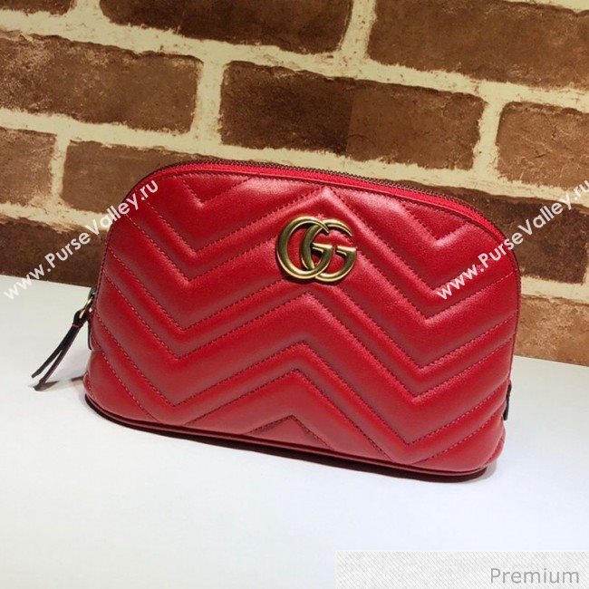 Gucci GG Marmont Large Cosmetic Case 625690 Red 2020 (DLH-20070133)