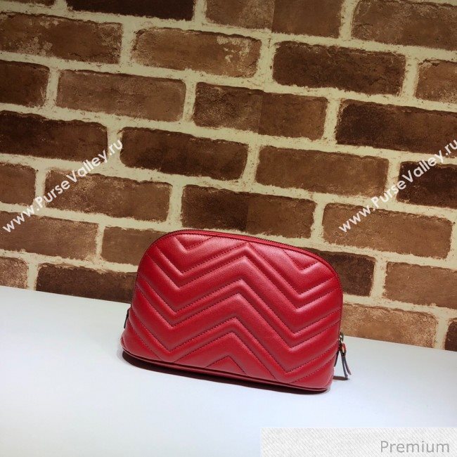 Gucci GG Marmont Large Cosmetic Case 625690 Red 2020 (DLH-20070133)