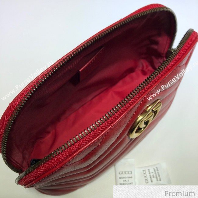 Gucci GG Marmont Large Cosmetic Case 625690 Red 2020 (DLH-20070133)